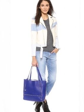 Botkier Soho Cobalt Blue Pebbled Leather Tote Bag